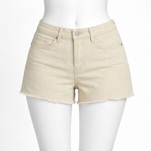 Zara High-Rise Off-White Denim Shorts - Size 8